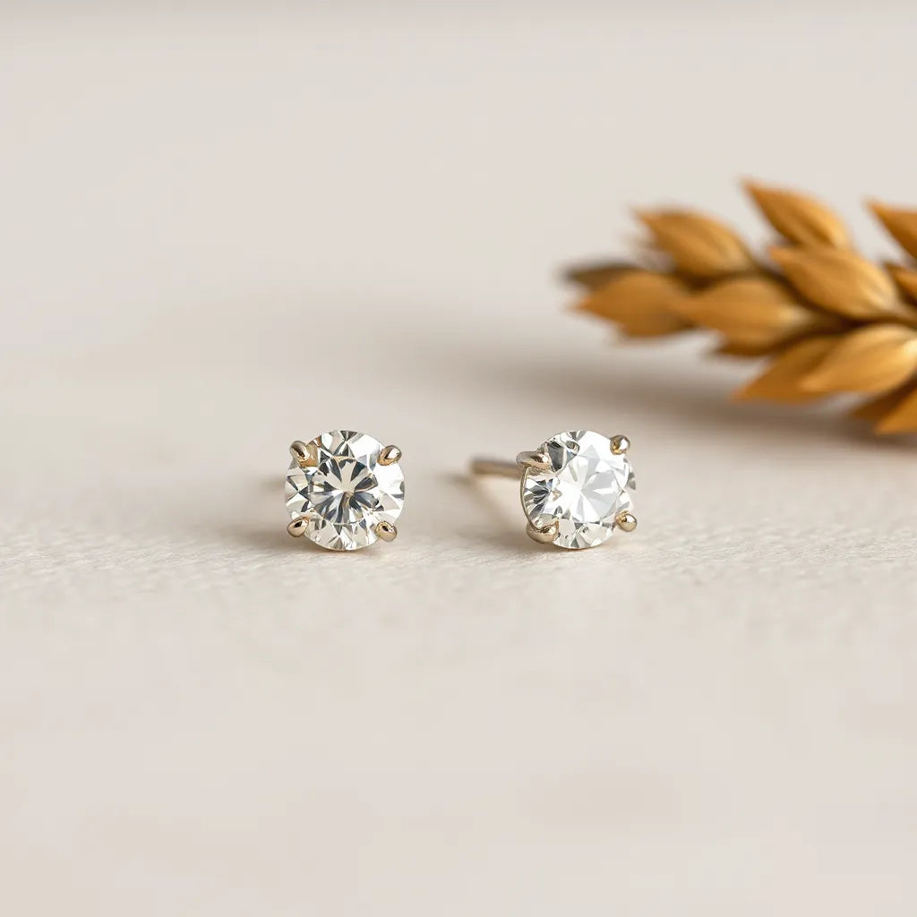 Diamond wheat earrings with subtle wheat-inspired sparkle on a neutral background