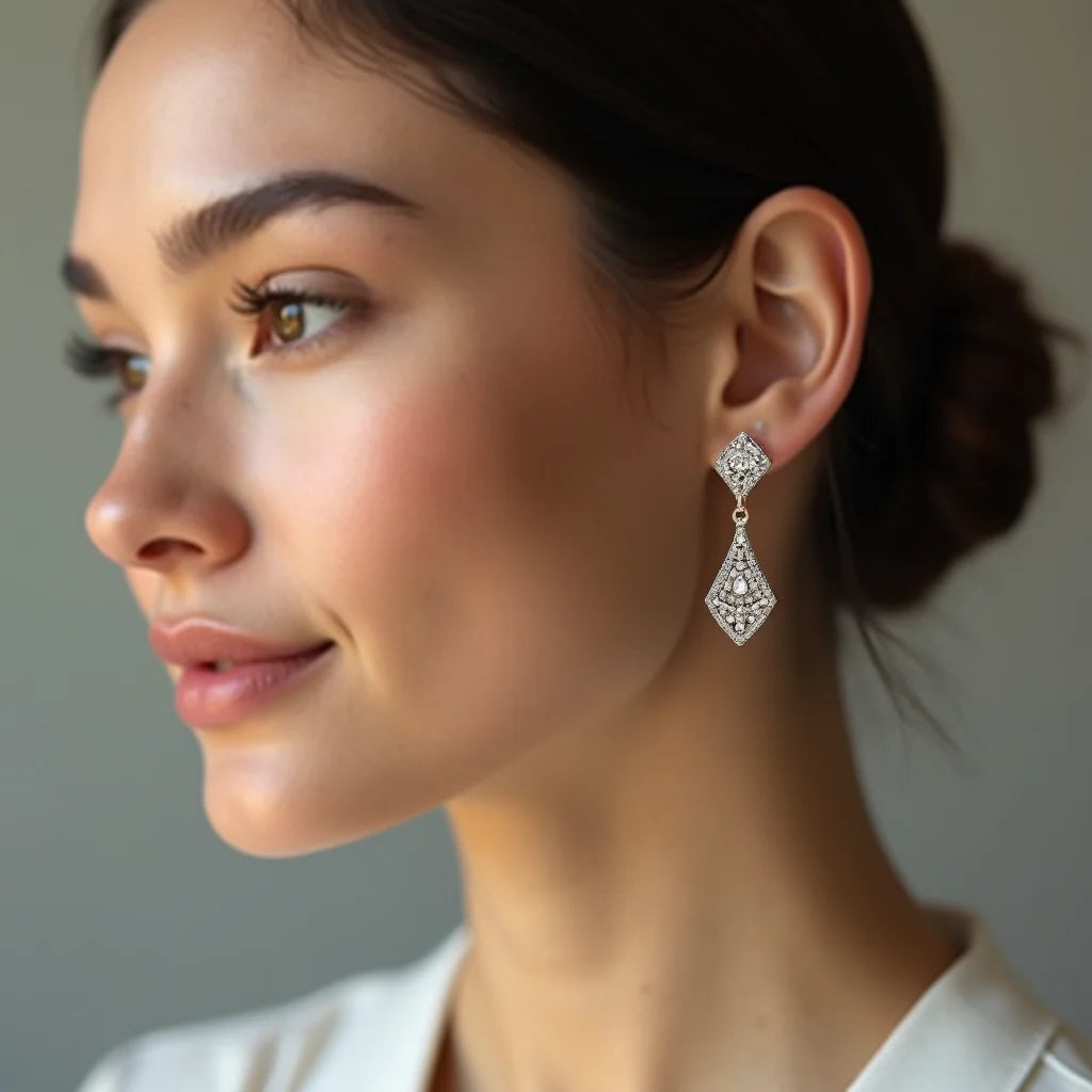 Zircon Earrings - Zircon Earrings Elevate Everyday Looks with Sparkle