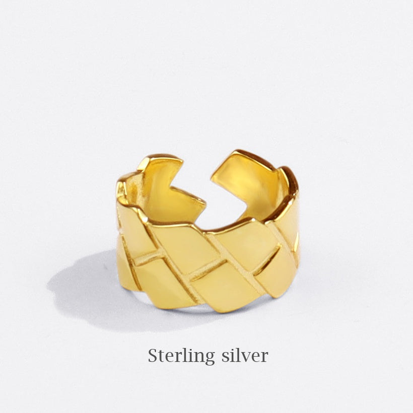 Versión coreana del nuevo anillo de oro laminado abierto cuadrado de moda de diamante creativo al por mayor
