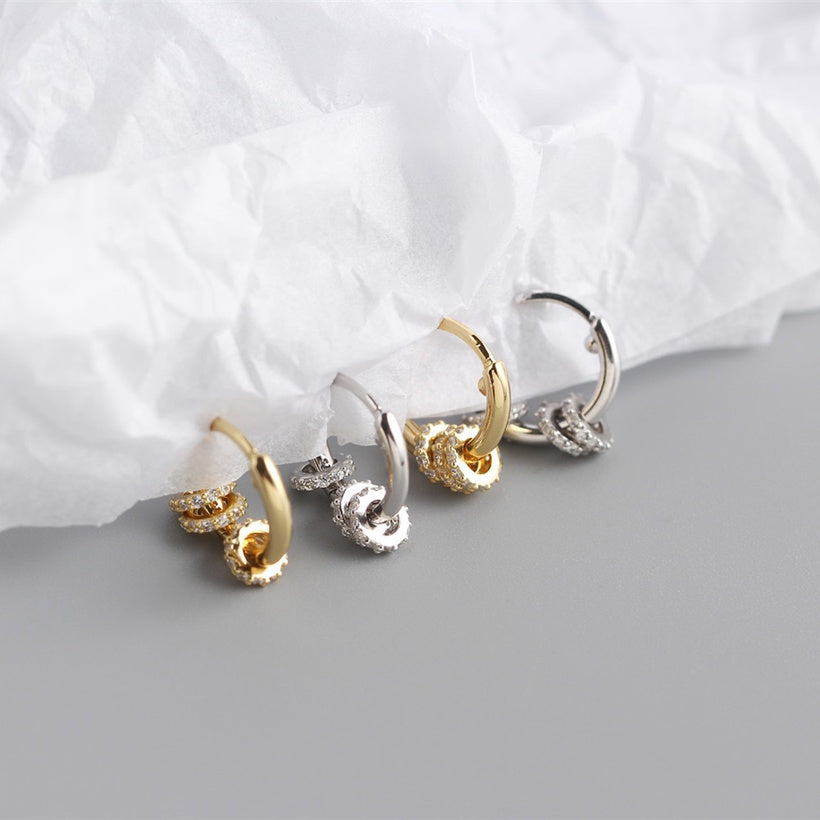 2021 nuevo estilo japonés y coreano ligero de lujo para mujeres DualWear actividad anillo de diamantes cuentas de transferencia temperamento oreja Clip pendientes para mujeres