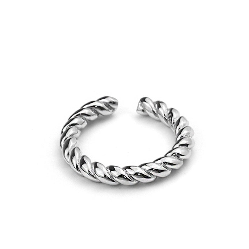 Estilo coreano Simple Twist Simple pulsera anillo femenino Ins estilo frío moda AllMatch índice anillo de dedo adorno abierto
