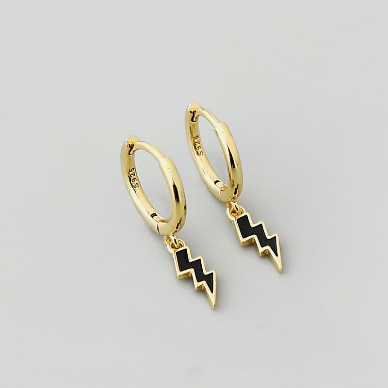 Pendientes de oro laminado con forma de onda negra al por mayor