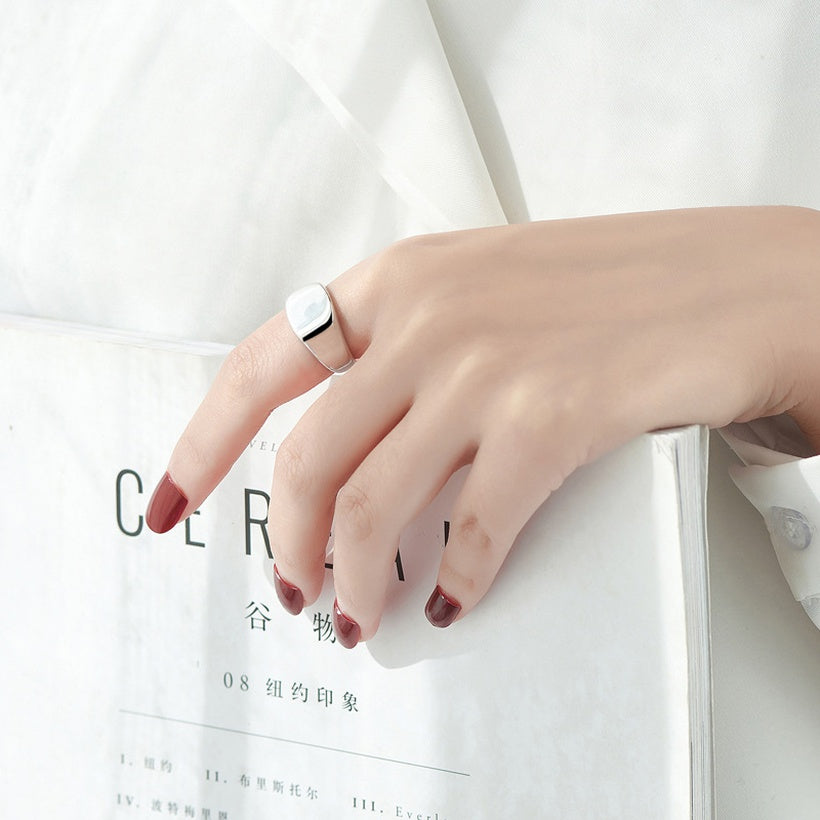 Anillo de moda Simple en Europa y América anillo ajustable de apertura cuadrada de superficie de paisaje Simple generoso y personalizado clásico