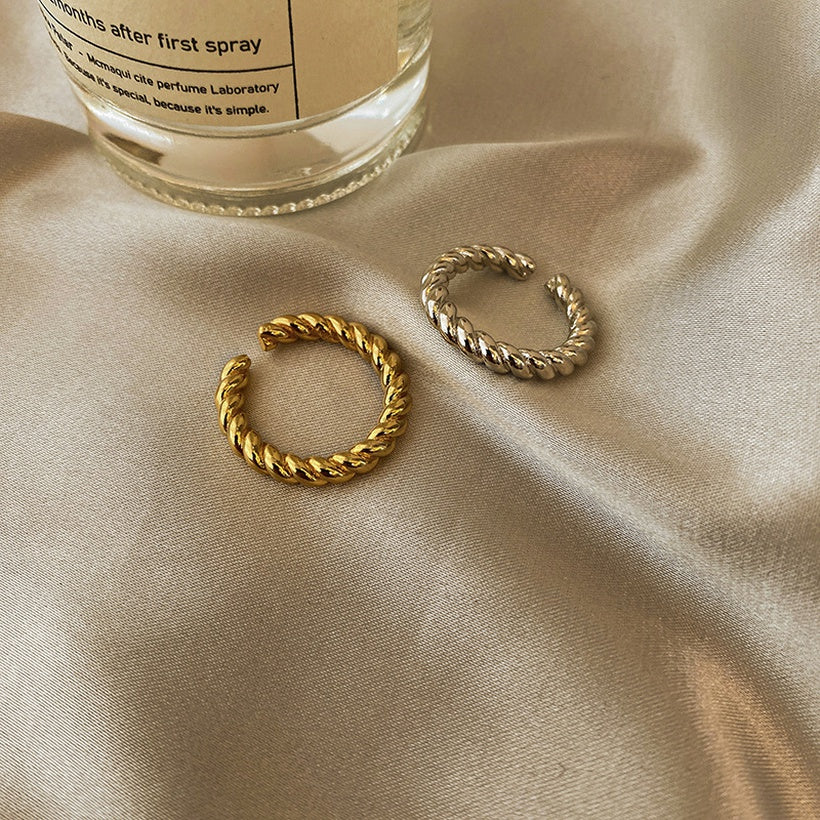 Estilo coreano Simple Twist Simple pulsera anillo femenino Ins estilo frío moda AllMatch índice anillo de dedo adorno abierto