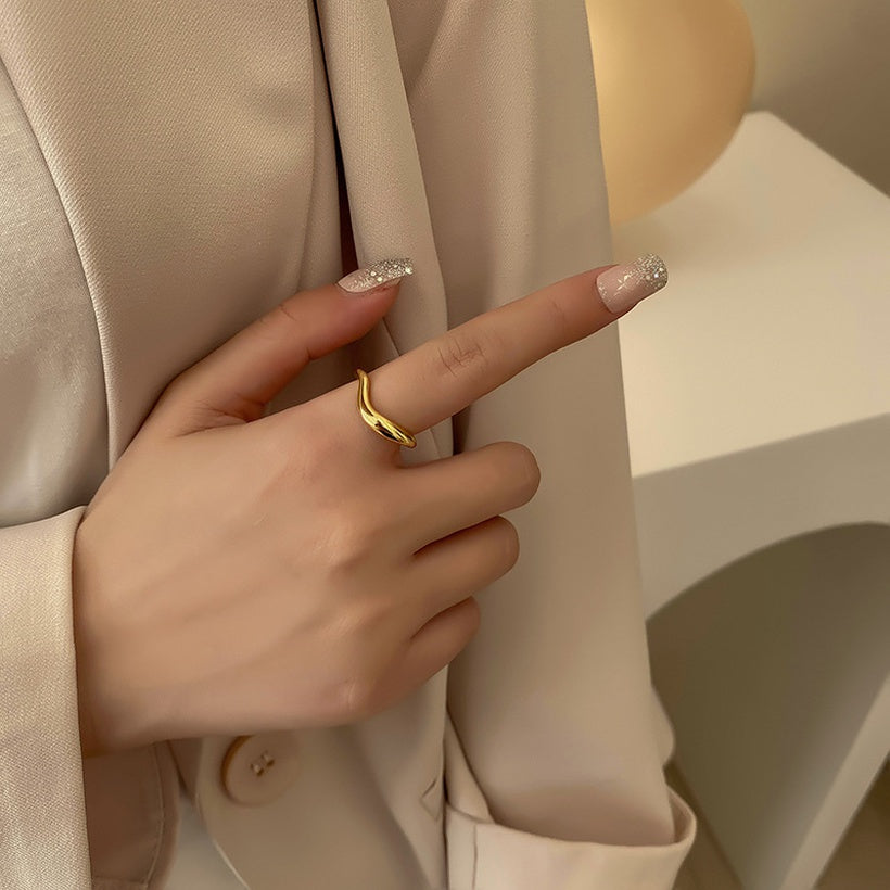 Nuevo anillo vegetariano irregular geométrico de estilo coreano anillo de dedo índice