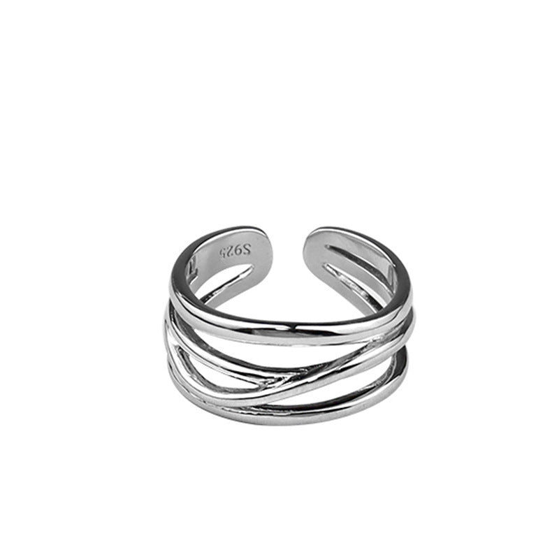 Nuevo anillo coreano de línea multicapa, accesorios de estilo simple, anillo de dedo índice geométrico con personalidad