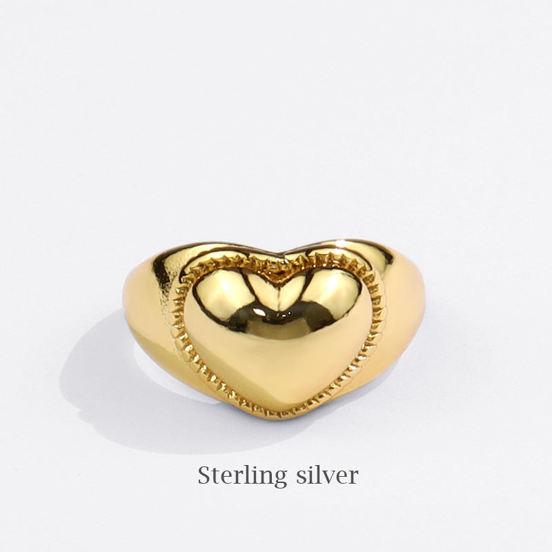 Anillo de apertura en forma de corazón coreano anillo de pareja salvaje simple anillo de dedo índice