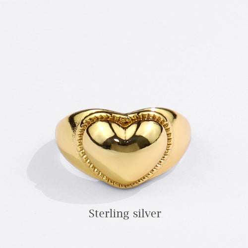 Anillo de apertura en forma de corazón coreano anillo de pareja salvaje simple anillo de dedo índice