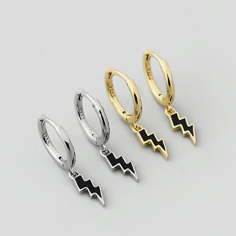 Pendientes de oro laminado con forma de onda negra al por mayor