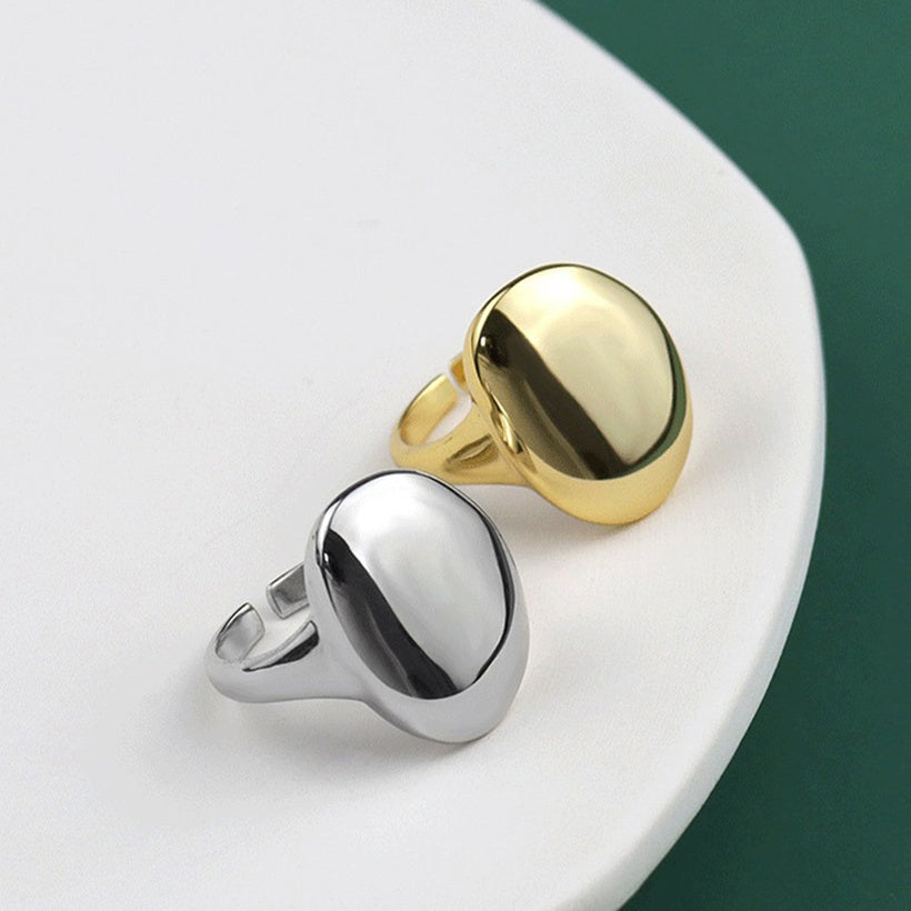 Anillo de dedo índice brillante estilo coreano 2021 nueva pulsera de anillo de apertura personalizada de moda Simple Oval Ins
