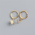 Pendientes de botón de nueva moda Luna Estrellas Pendientes simples