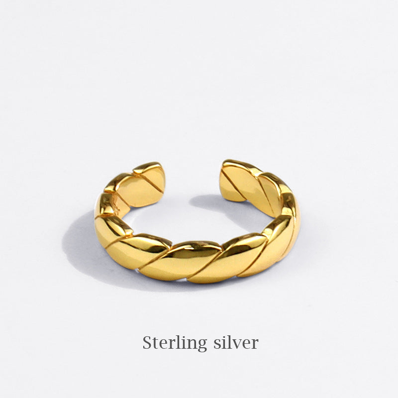 Hip Hop Retro Twist Ring Womens Simple moda Ins Cold Style Anillo de dedo índice intercambiable Temperamento Joyería de mano salvaje