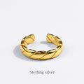 Hip Hop Retro Twist Ring Womens Simple moda Ins Cold Style Anillo de dedo índice intercambiable Temperamento Joyería de mano salvaje