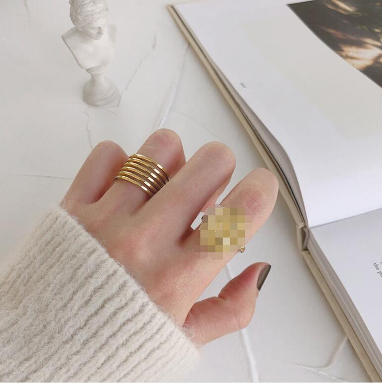 Anillo de bobinado multicapa coreano, línea de moda, anillo de comida, anillo de apertura de personalidad