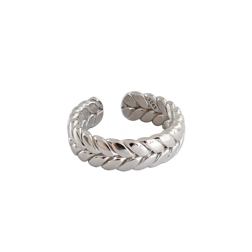 2021 nuevo anillo de cadena tejido exquisito para mujer moda estilo Simple diseño de nicho abierto índice dedo anillo de moda