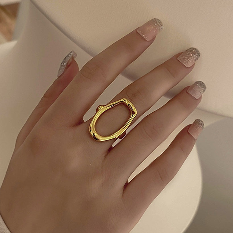 Anillo abierto hueco de moda de estilo universitario de estilo coreano al por mayor