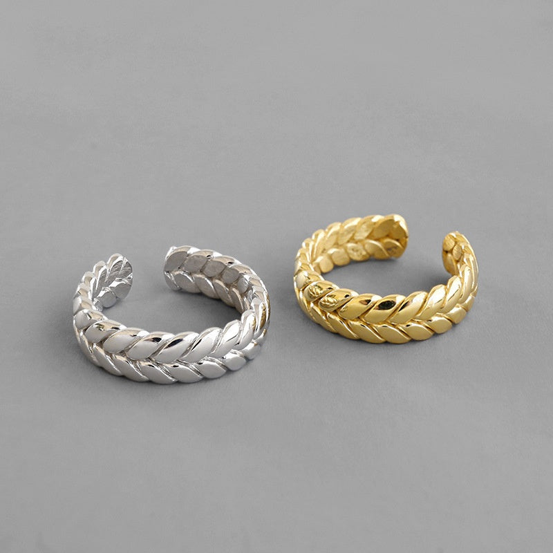 2021 nuevo anillo de cadena tejido exquisito para mujer moda estilo Simple diseño de nicho abierto índice dedo anillo de moda