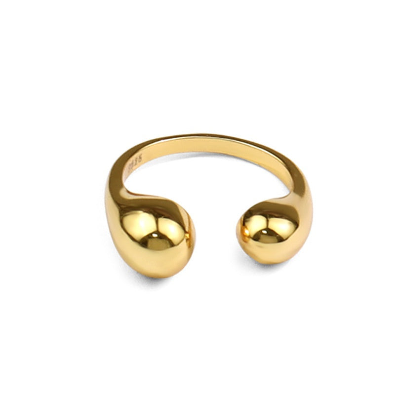 Nuevo anillo de moda europeo y americano diseño simple anillo de apertura de gota de agua al por mayor