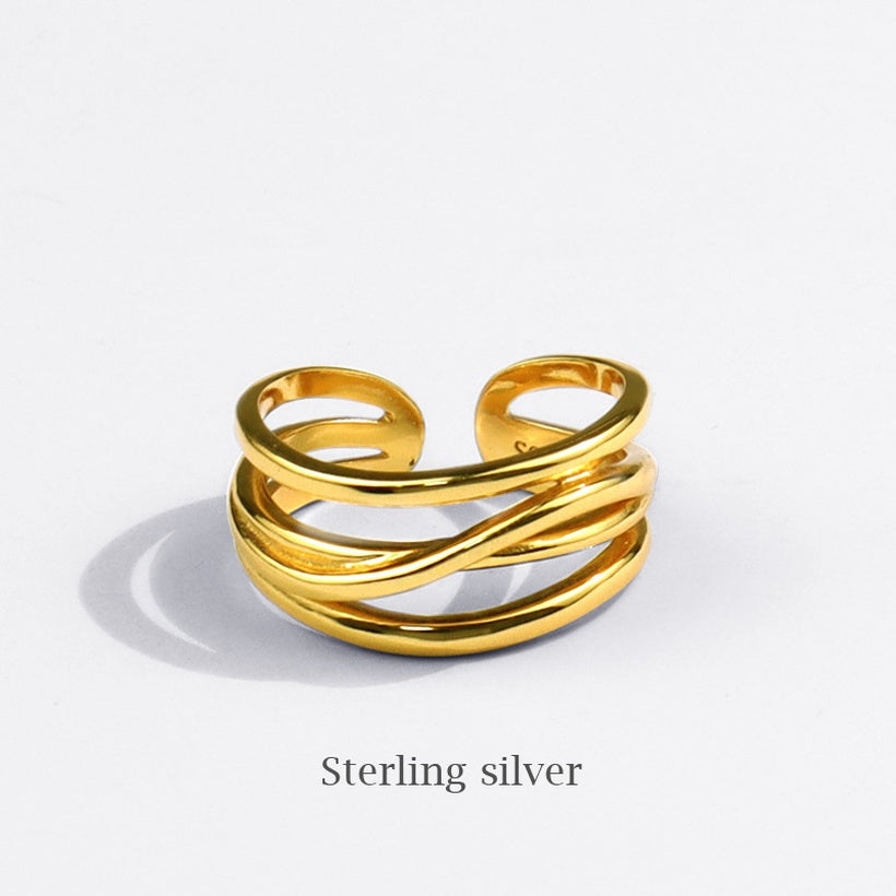Nuevo anillo coreano de línea multicapa, accesorios de estilo simple, anillo de dedo índice geométrico con personalidad