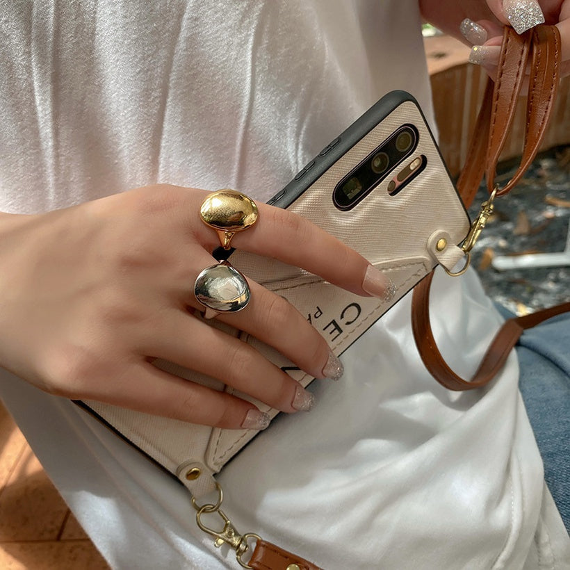 Anillo de dedo índice brillante estilo coreano 2021 nueva pulsera de anillo de apertura personalizada de moda Simple Oval Ins