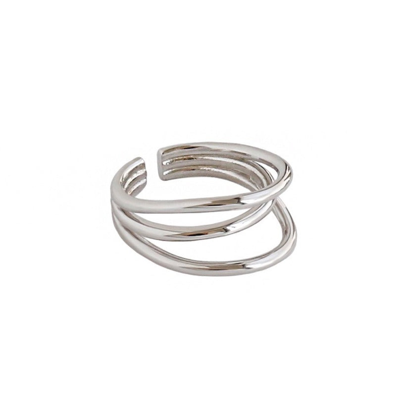 Anillo de línea multicapa de moda estilo coreano para mujer Ins Niche Normcore Bag Simple personalidad abierto índice dedo anillo de moda
