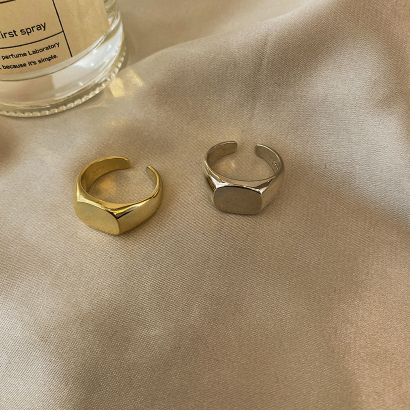 Anillo de moda Simple en Europa y América anillo ajustable de apertura cuadrada de superficie de paisaje Simple generoso y personalizado clásico