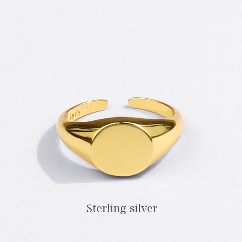 Moda nuevo temperamento de anillo de oro simple brillante ovalado versión coreana del anillo de ajuste de apertura