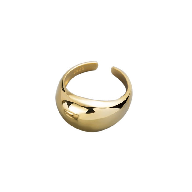 anillo simple liso simple moda creativa apertura geométrica anillo de oro laminado de temperamento ajustable