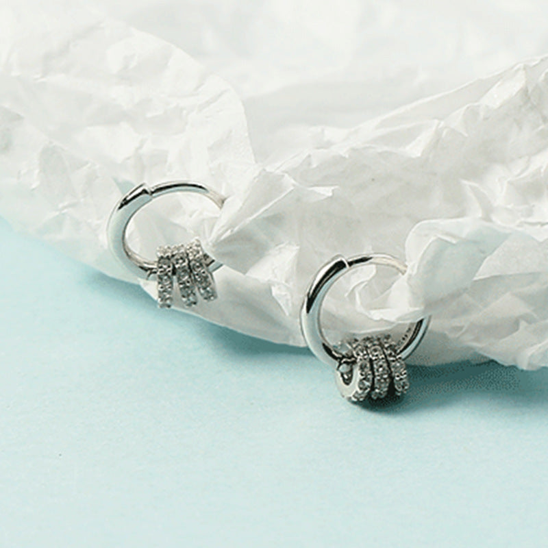 2021 nuevo estilo japonés y coreano ligero de lujo para mujeres DualWear actividad anillo de diamantes cuentas de transferencia temperamento oreja Clip pendientes para mujeres