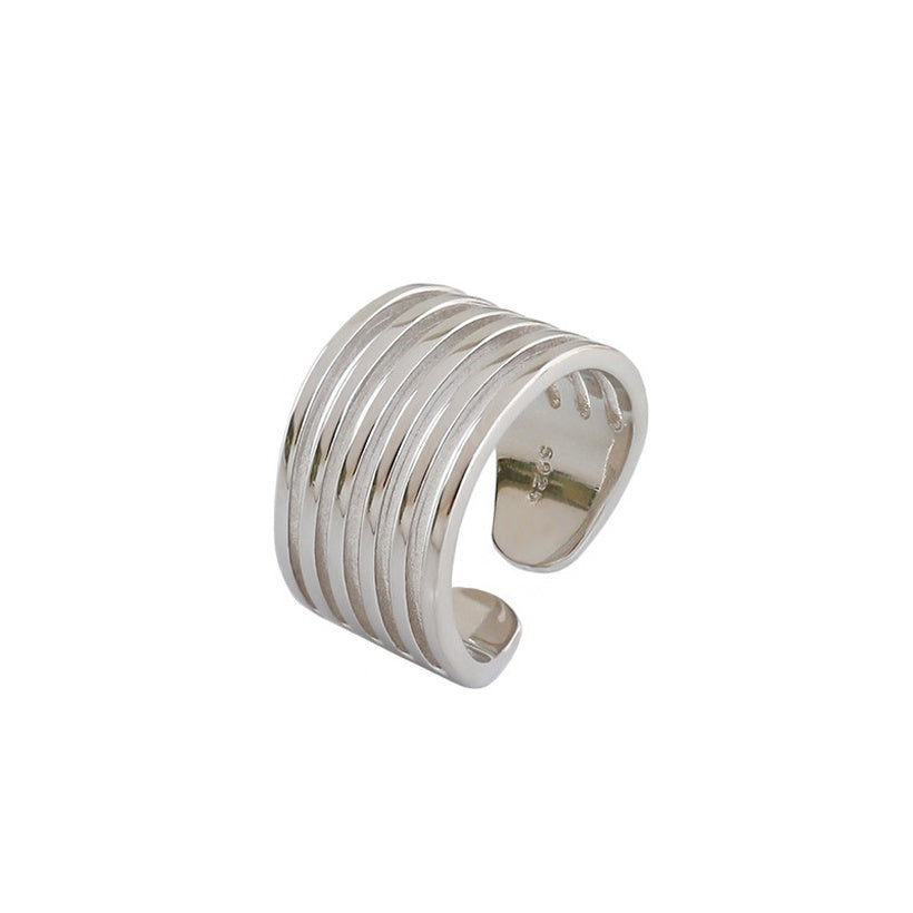 Anillo de bobinado multicapa coreano, línea de moda, anillo de comida, anillo de apertura de personalidad