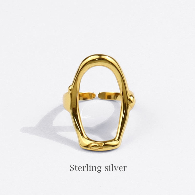 Anillo abierto hueco de moda de estilo universitario de estilo coreano al por mayor