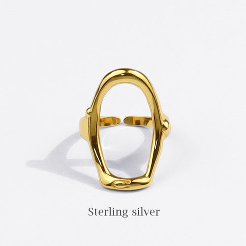 Anillo abierto hueco de moda de estilo universitario de estilo coreano al por mayor