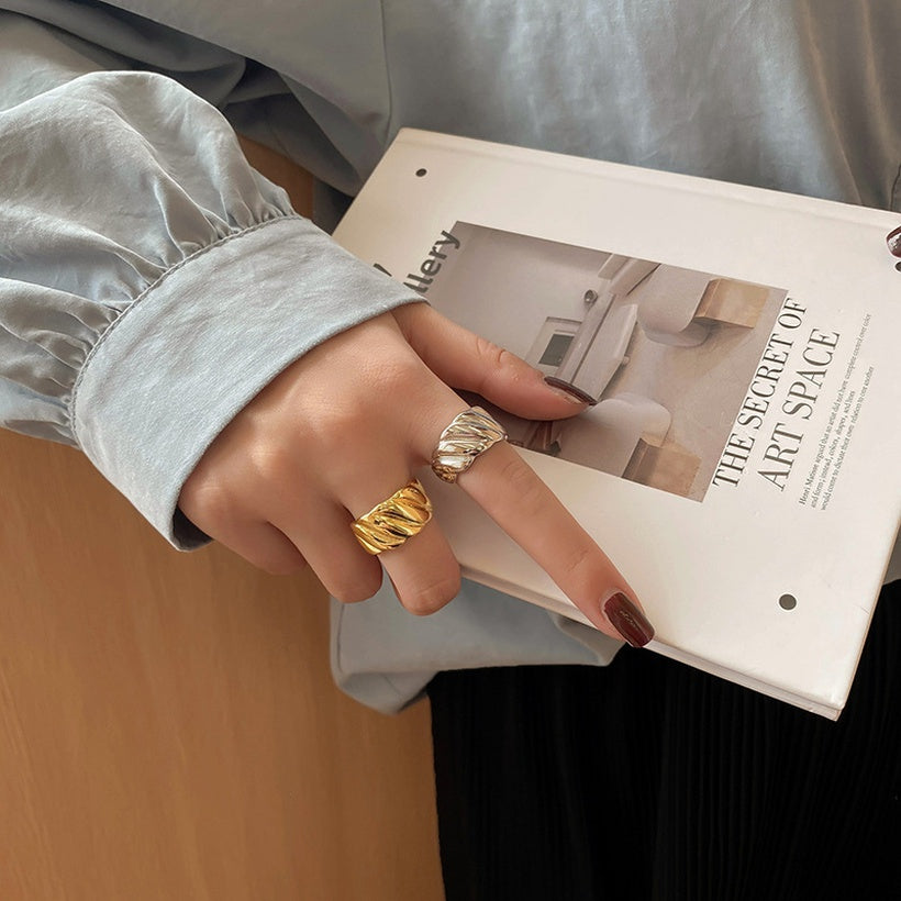 Anillo de dedo índice simple con textura de moda coreana al por mayor