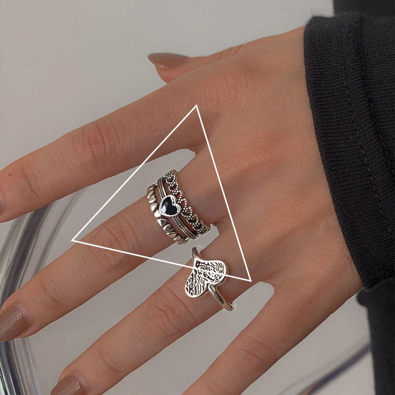 Anillo de corazón de amor abierto Mujer Diseño de interés especial Moda de lujo asequible Moda de temperamento de alto grado retro personalizada refinada