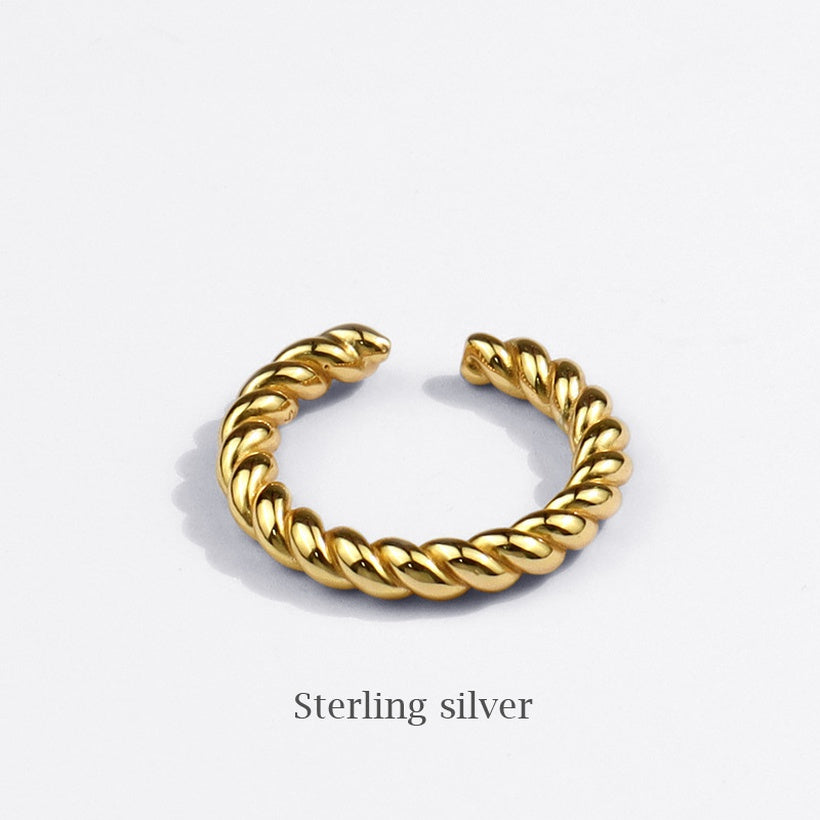 Estilo coreano Simple Twist Simple pulsera anillo femenino Ins estilo frío moda AllMatch índice anillo de dedo adorno abierto