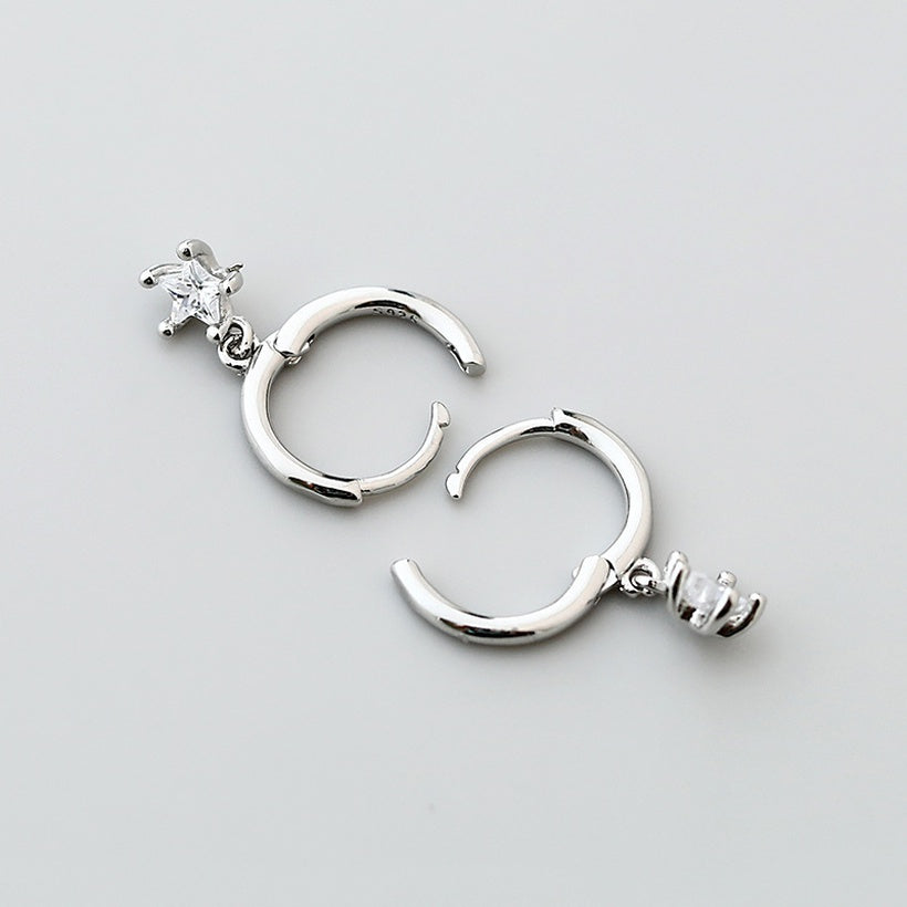 Pendientes de oro laminado con colgante de estrella de Zirconia Retro al por mayor