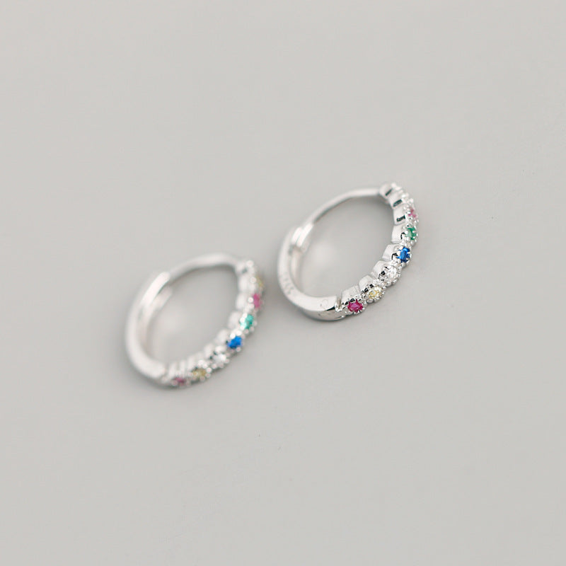 Pendientes de oro laminado de circón de color mezclado al por mayor