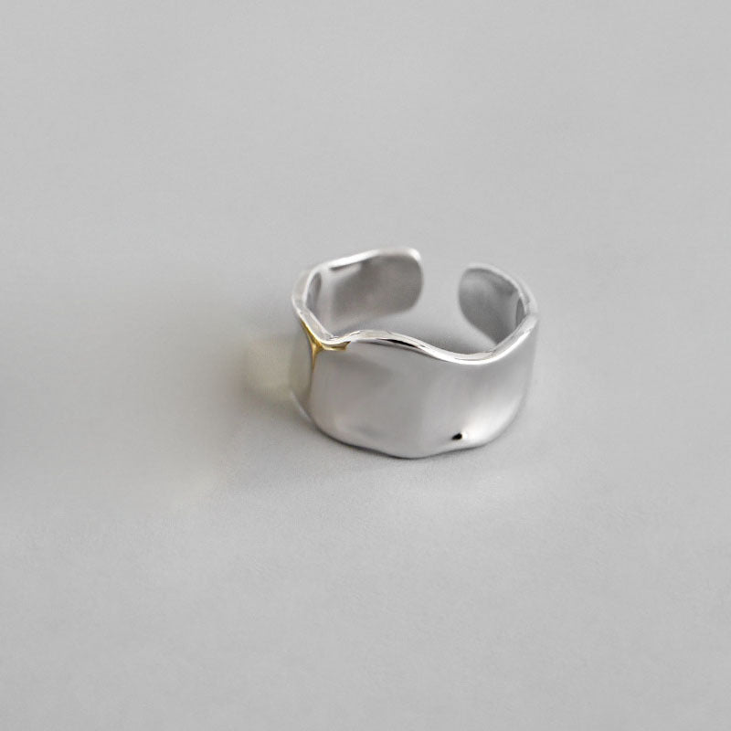 Anillo de moda europeo y americano nuevo anillo abierto cóncavo irregular