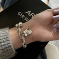 Bola redonda corazón pulsera mujer simple letra cuadrada marca moda nicho diseño retro pareja joyería