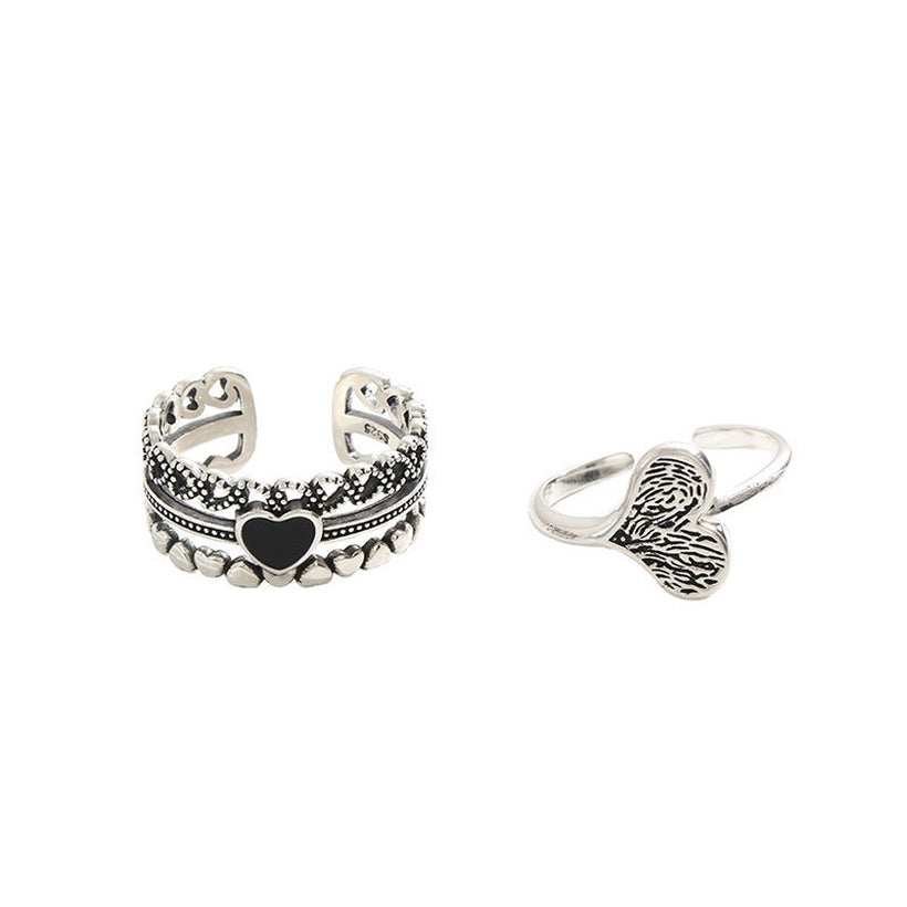Anillo de corazón de amor abierto Mujer Diseño de interés especial Moda de lujo asequible Moda de temperamento de alto grado retro personalizada refinada