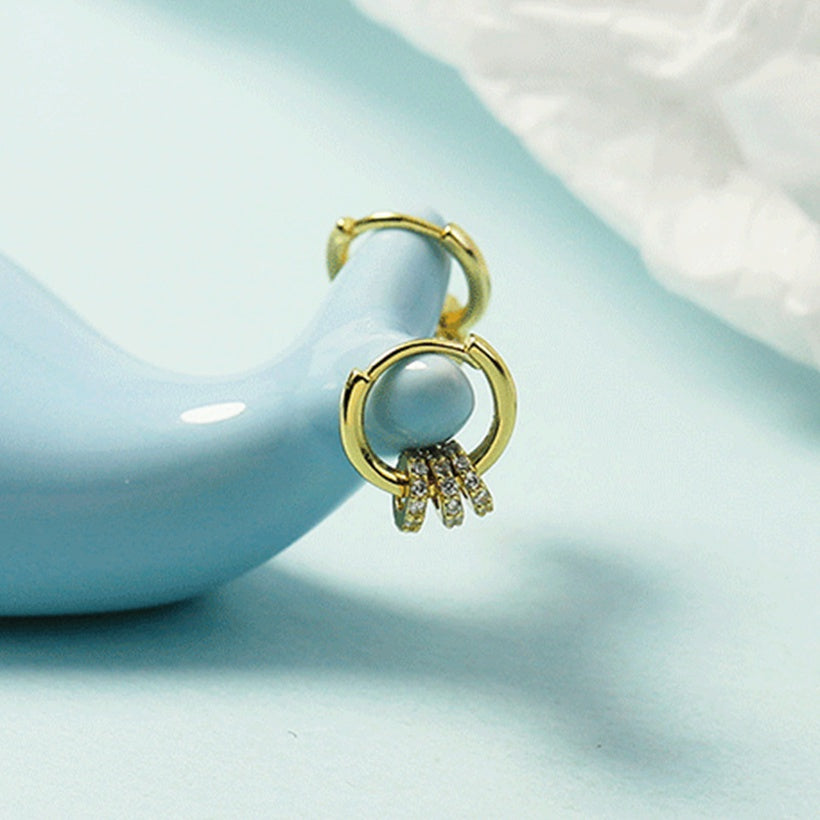 2021 nuevo estilo japonés y coreano ligero de lujo para mujeres DualWear actividad anillo de diamantes cuentas de transferencia temperamento oreja Clip pendientes para mujeres