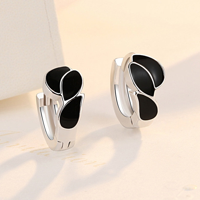 2021 versión coreana de pendientes de hoja de moda de pintura simple de personalidad