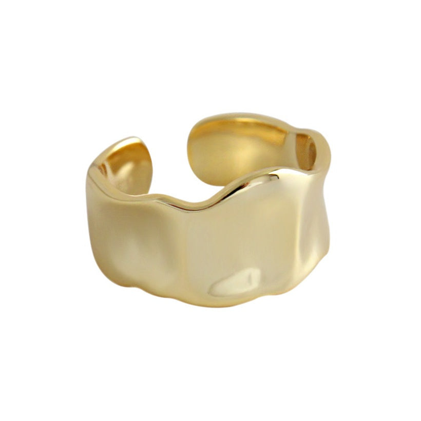 Anillo de moda europeo y americano nuevo anillo abierto cóncavo irregular