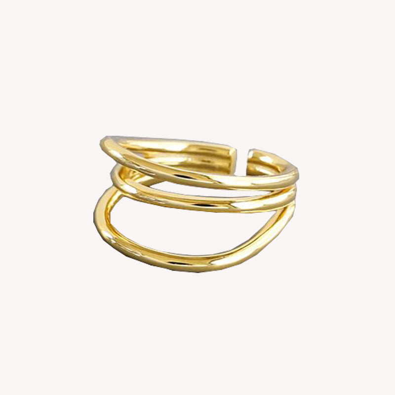 Anillo de línea multicapa de moda estilo coreano para mujer Ins Niche Normcore Bag Simple personalidad abierto índice dedo anillo de moda