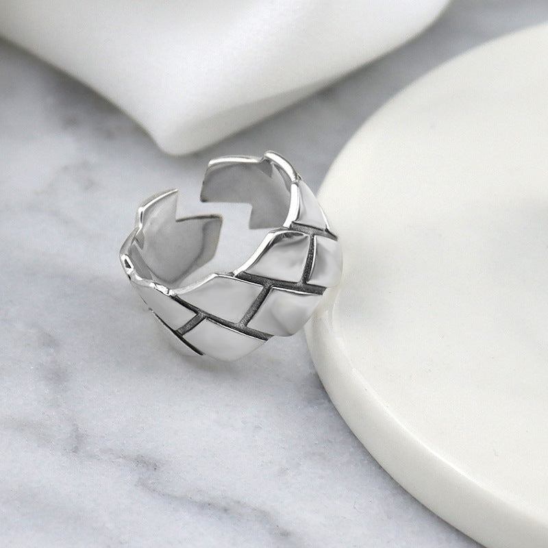 Versión coreana del nuevo anillo de oro laminado abierto cuadrado de moda de diamante creativo al por mayor