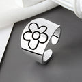 Anillo de flor de margarita brillante simple con personalidad Anillo pequeño y fresco