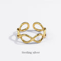Anillo abierto geométrico con sentido de diseño de nicho de anillo hueco con personalidad coreana