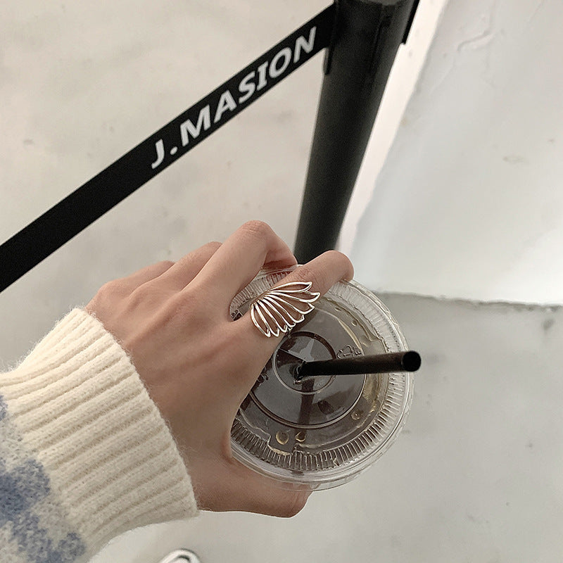 Anillo de mariposa con alas retro, anillo de personalidad a la moda, anillo de dedo índice