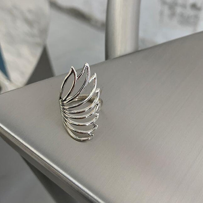 Anillo de mariposa con alas retro, anillo de personalidad a la moda, anillo de dedo índice