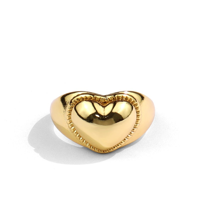 Anillo de apertura en forma de corazón coreano anillo de pareja salvaje simple anillo de dedo índice